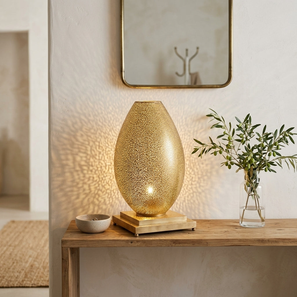Moroccan perforated brass table lamp 60 cm by Chabichi – image 3