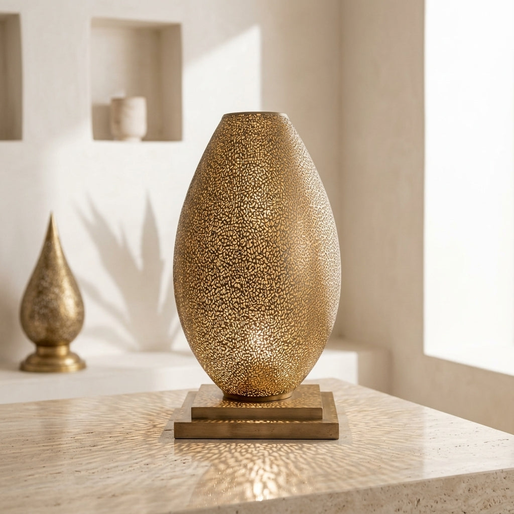 Moroccan perforated brass table lamp 60 cm by Chabichi – image 10