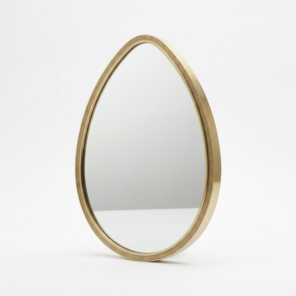 Moroccan Large Brass Egg Mirror