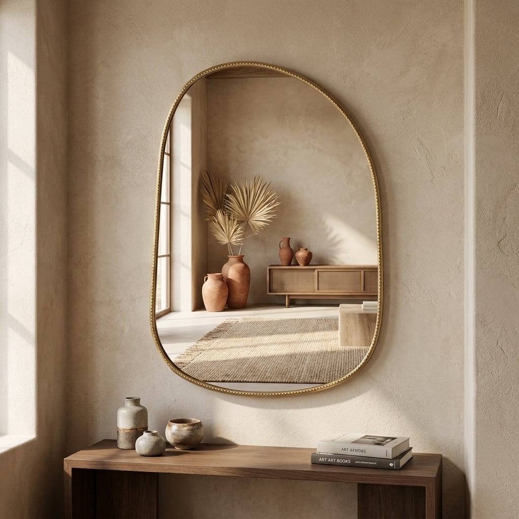Moroccan Retro Brass Mirror — Nour