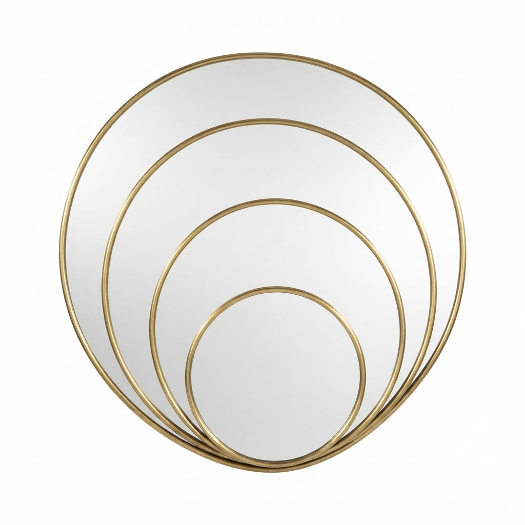 Moroccan Round Brass Mirror Lois | Handmade Gold Wall Mirror