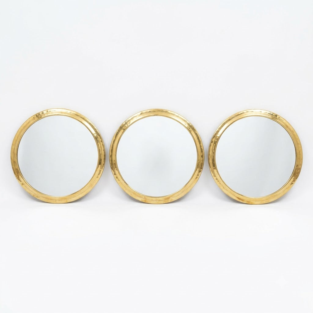 Mini Moroccan Brass Mirror — Round — 10 cm