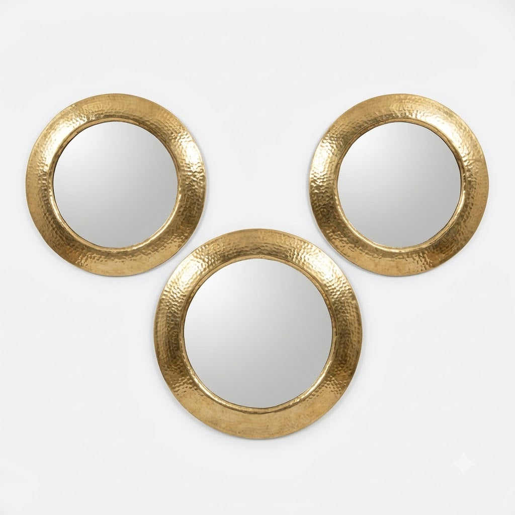 Mini Moroccan Brass Mirror — Round — 10 cm