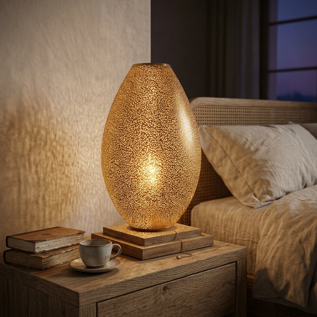 Moroccan perforated brass table lamp 60 cm by Chabichi – image 1