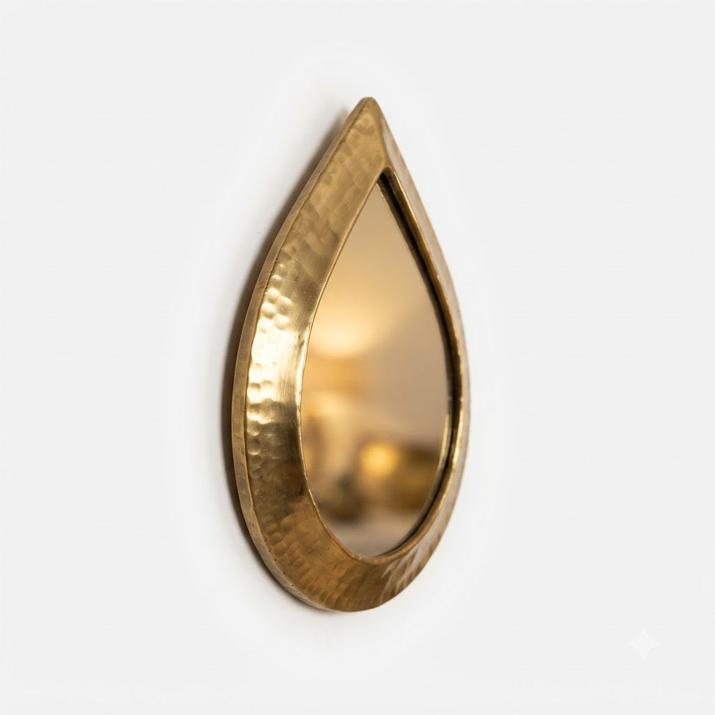 Mini Moroccan Brass Mirror — Drop — 10 cm