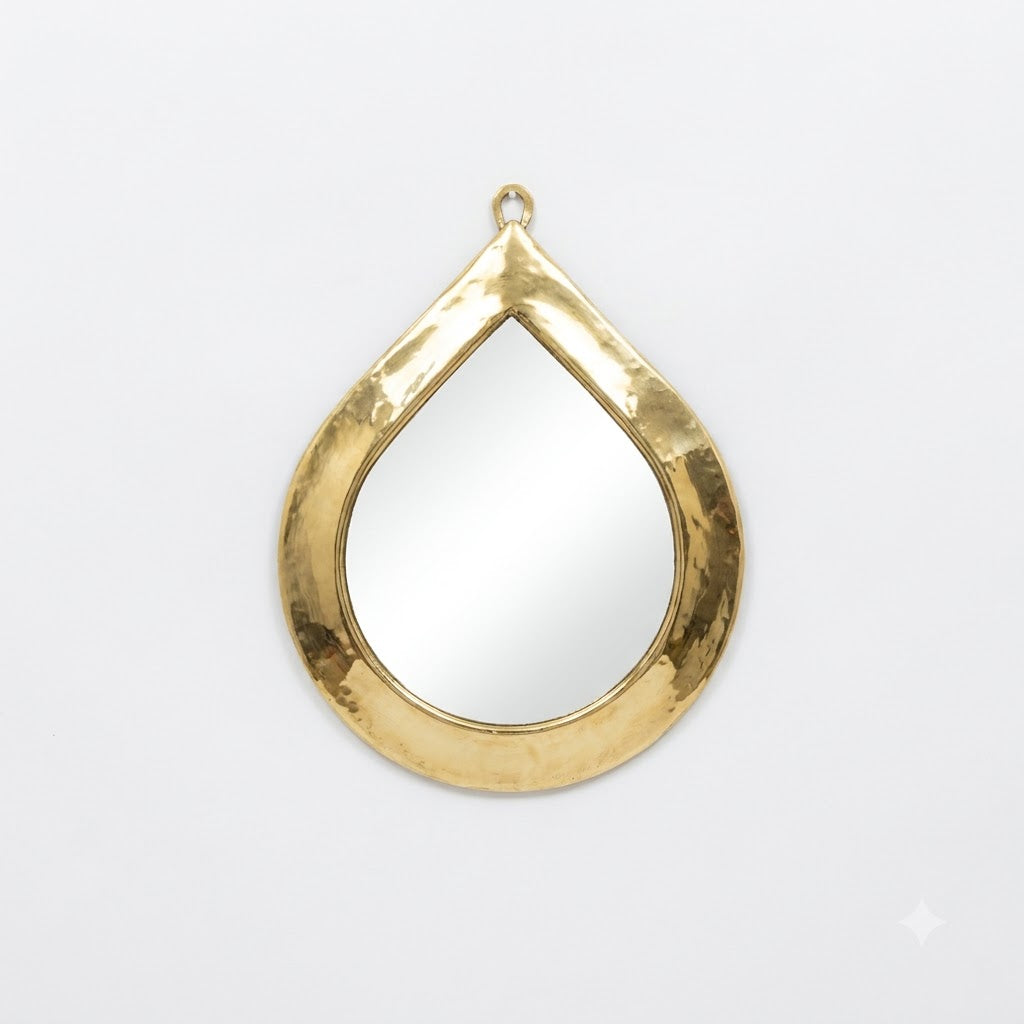 Mini Moroccan Brass Mirror — Drop — 10 cm