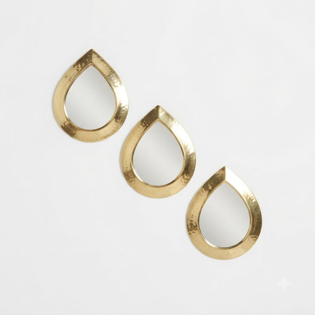 Mini Moroccan Brass Mirror — Drop — 10 cm