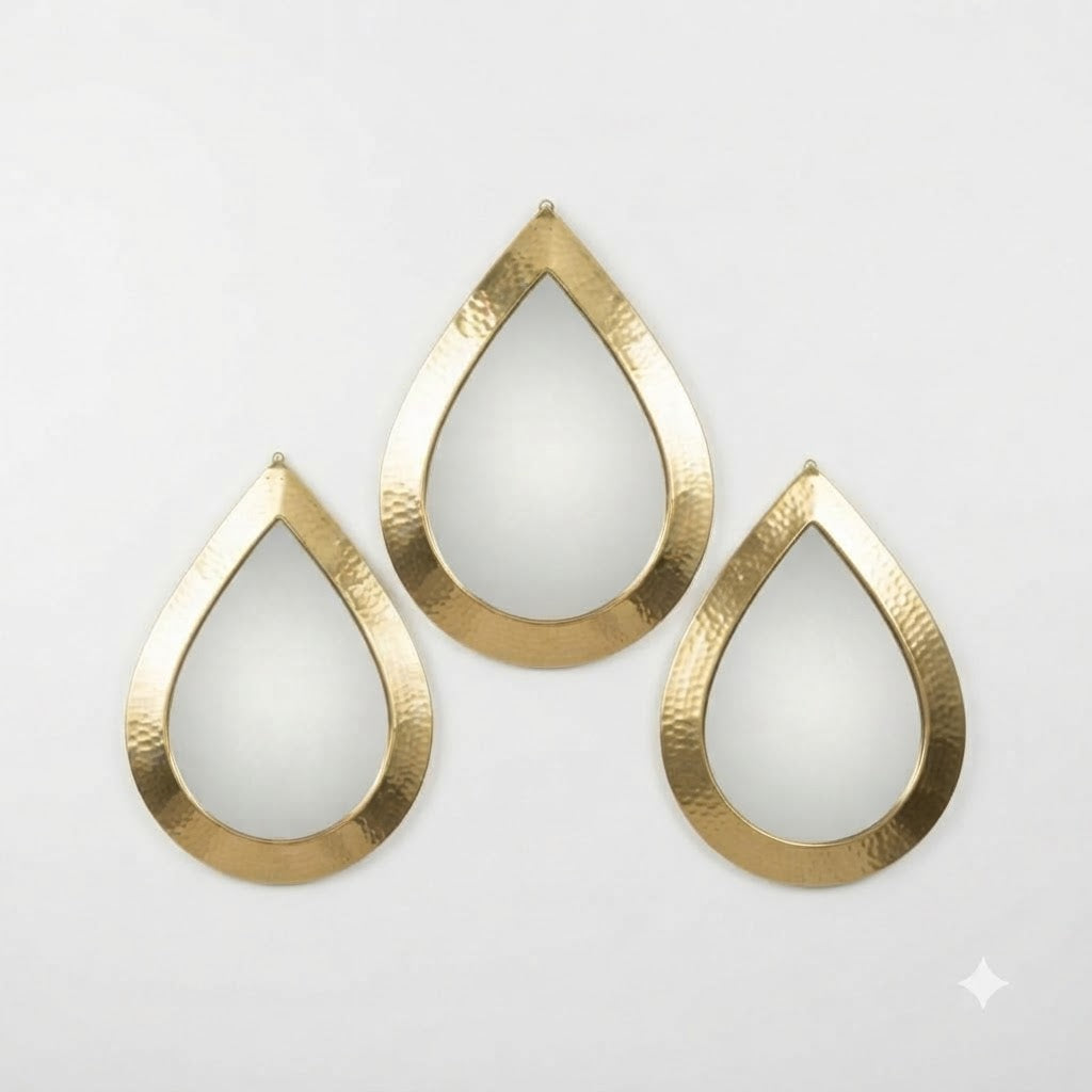 Mini Moroccan Brass Mirror — Drop — 10 cm