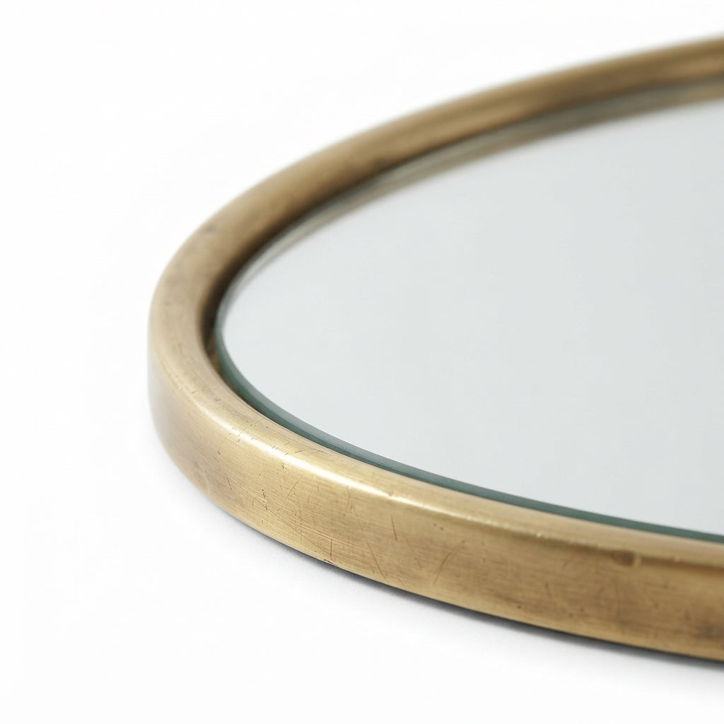 Moroccan Large Brass Egg Mirror