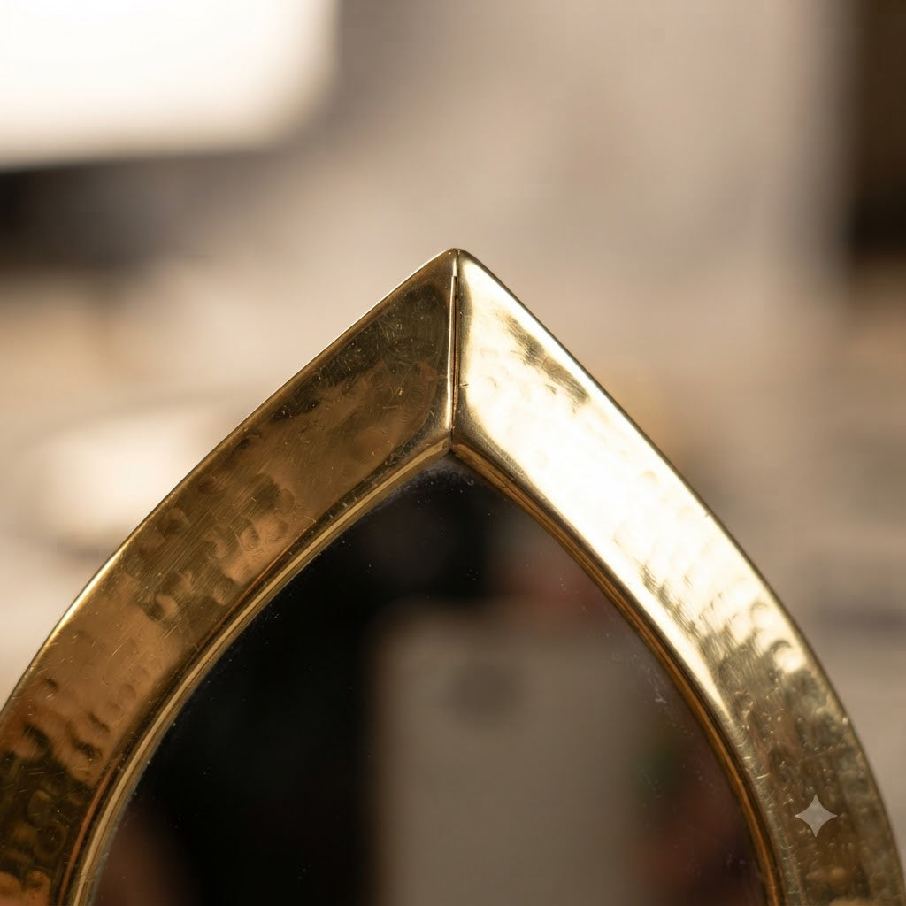 Mini Moroccan Brass Mirror — Drop — 10 cm