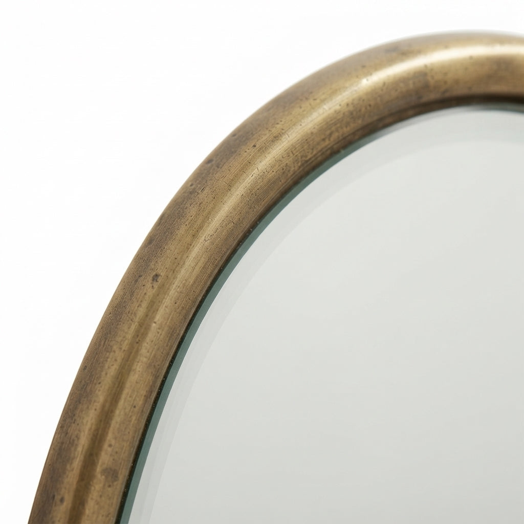 Moroccan Large Brass Egg Mirror