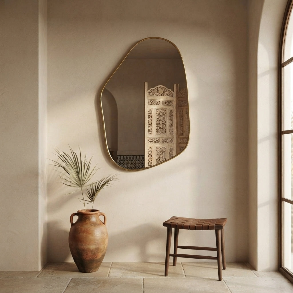 Moroccan Pebble Brass Mirror