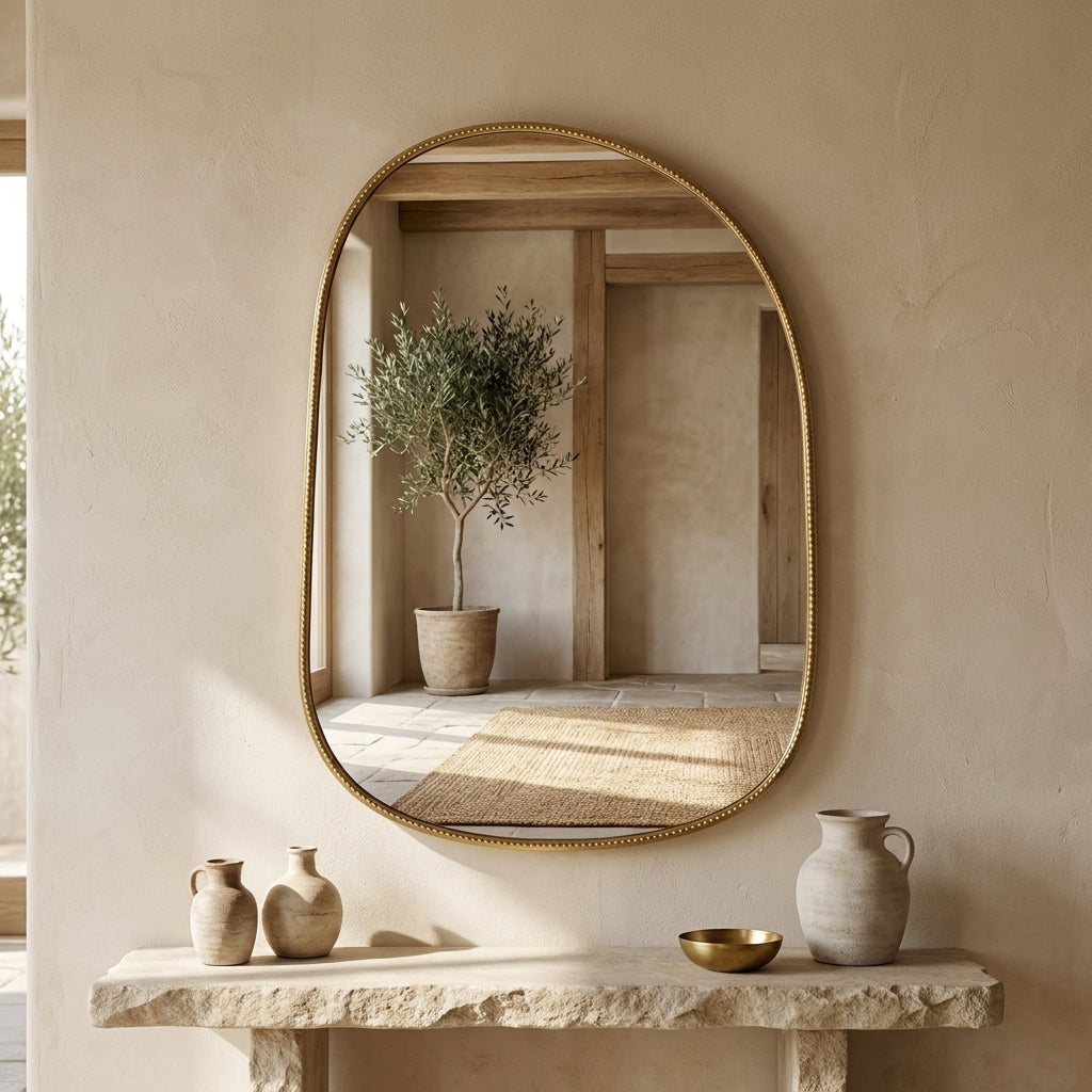 Moroccan Retro Brass Mirror — Nour