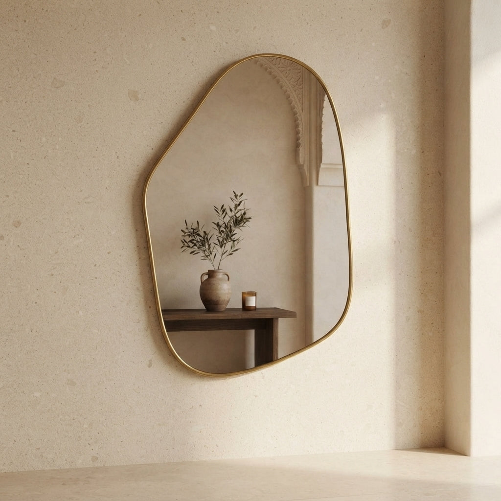 Moroccan Pebble Brass Mirror