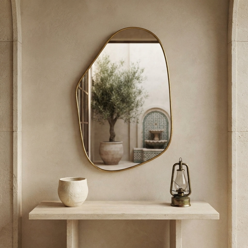 Moroccan Pebble Brass Mirror