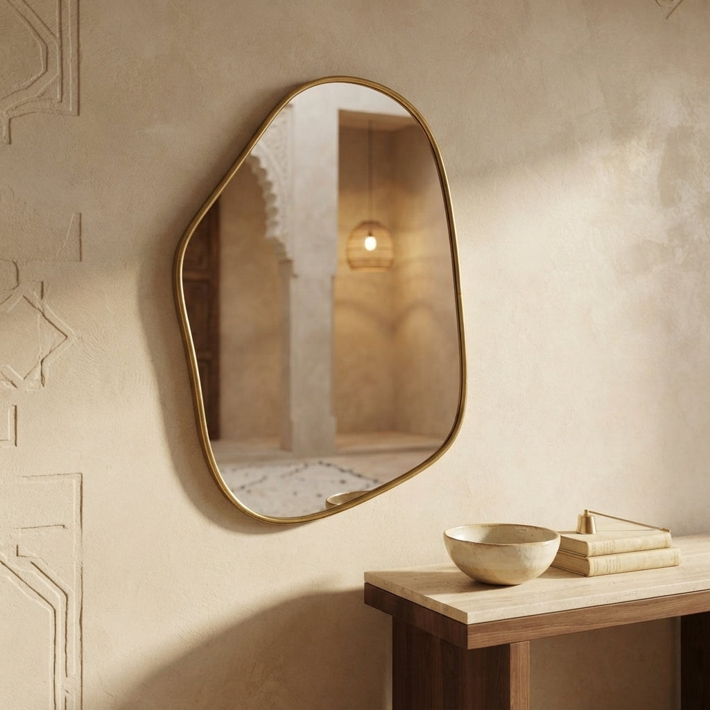 Moroccan Pebble Brass Mirror