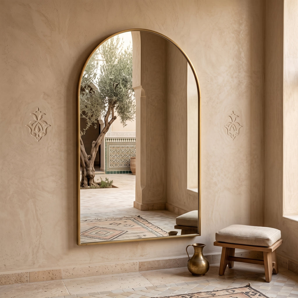 Moroccan Door-Arch Brass Mirror
