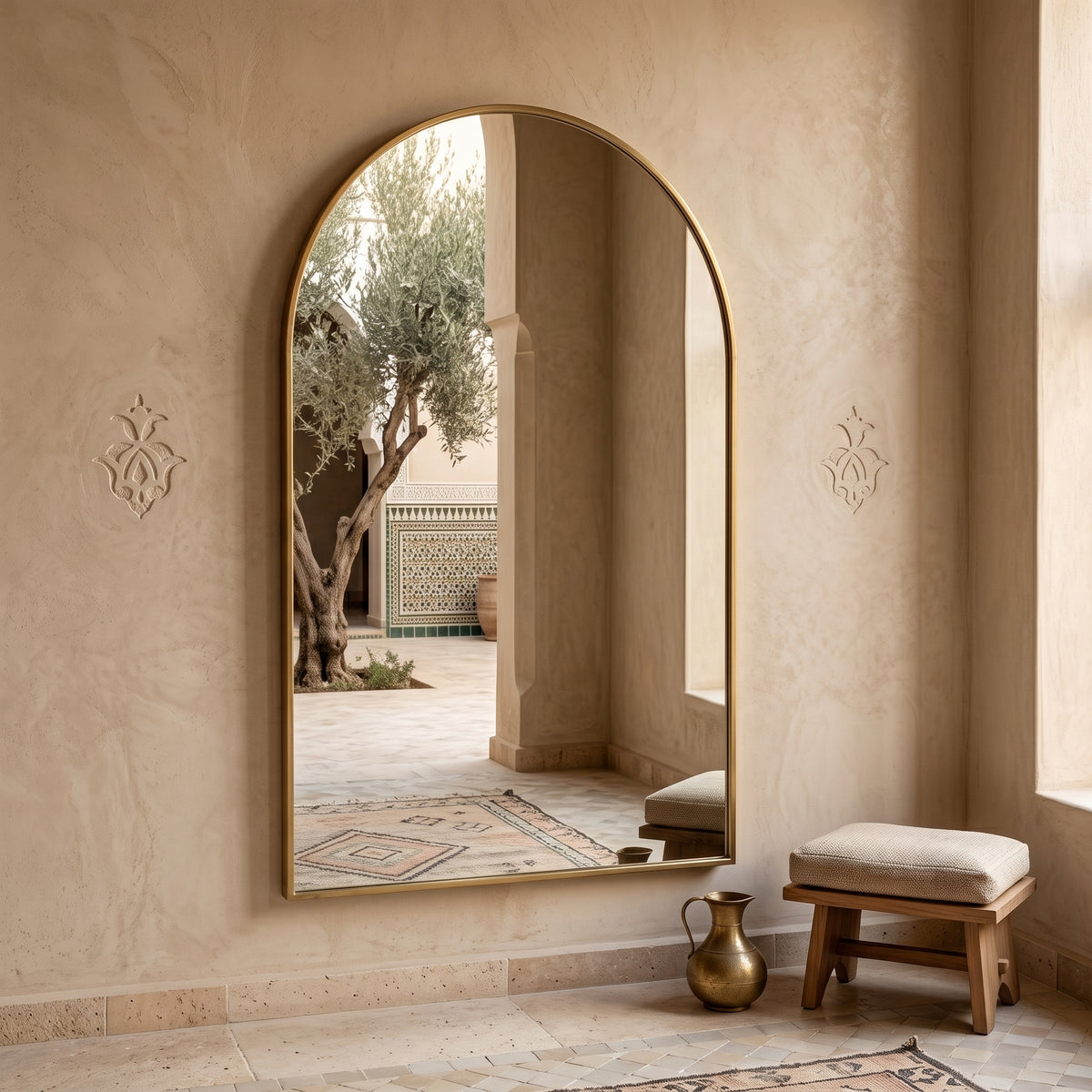 Moroccan Door-Arch Brass Mirror