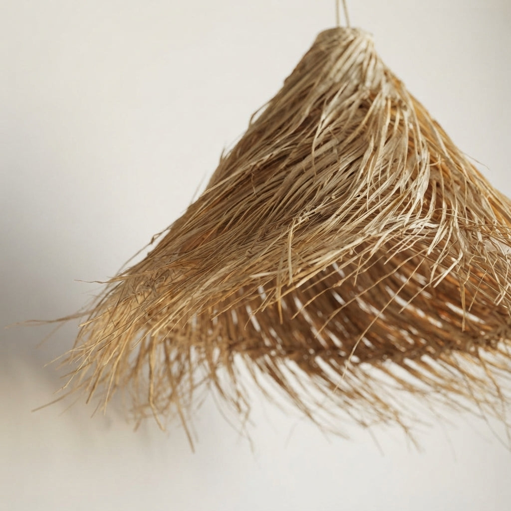 Handwoven Moroccan Palm Leaf Pendant | Natural Fiber