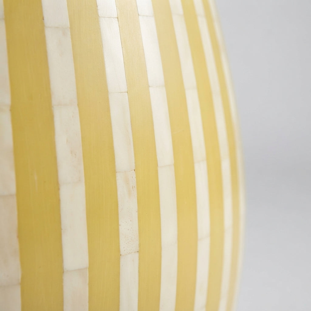 Moroccan Yellow & White Resin Inlay Side Table | 40 × 50 cm