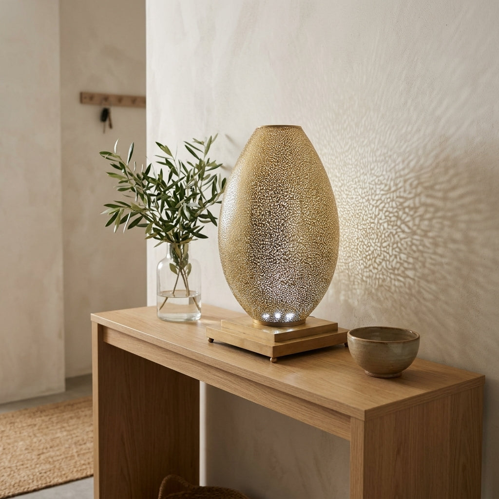Moroccan perforated brass table lamp 60 cm by Chabichi – image 5