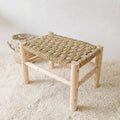 Handwoven Moroccan Palm Fiber Bench