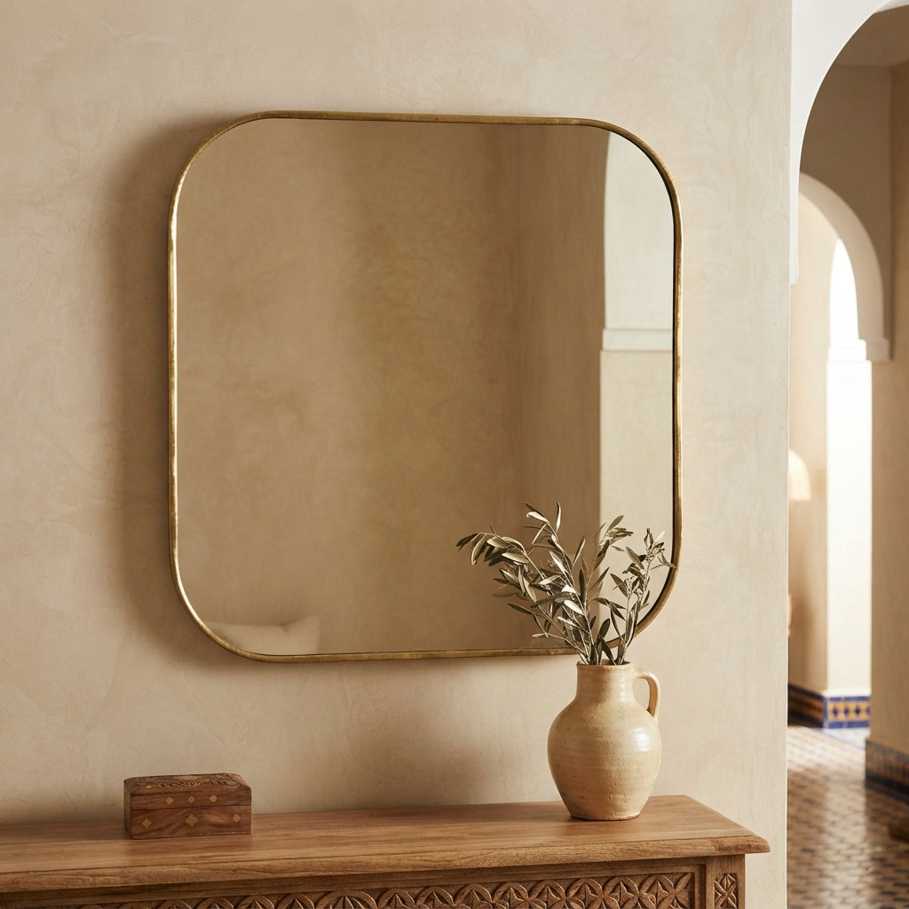 Gold-Framed Rectangular Mirror | Chabichi