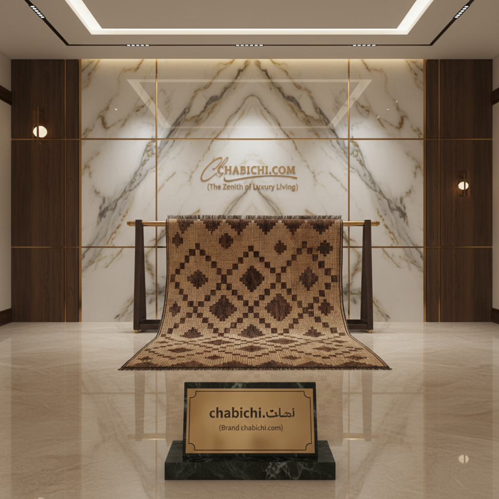 Luxury Mauritanian Reed and Leather Rug - Handmade Tribal Mat | Chabichi Collection