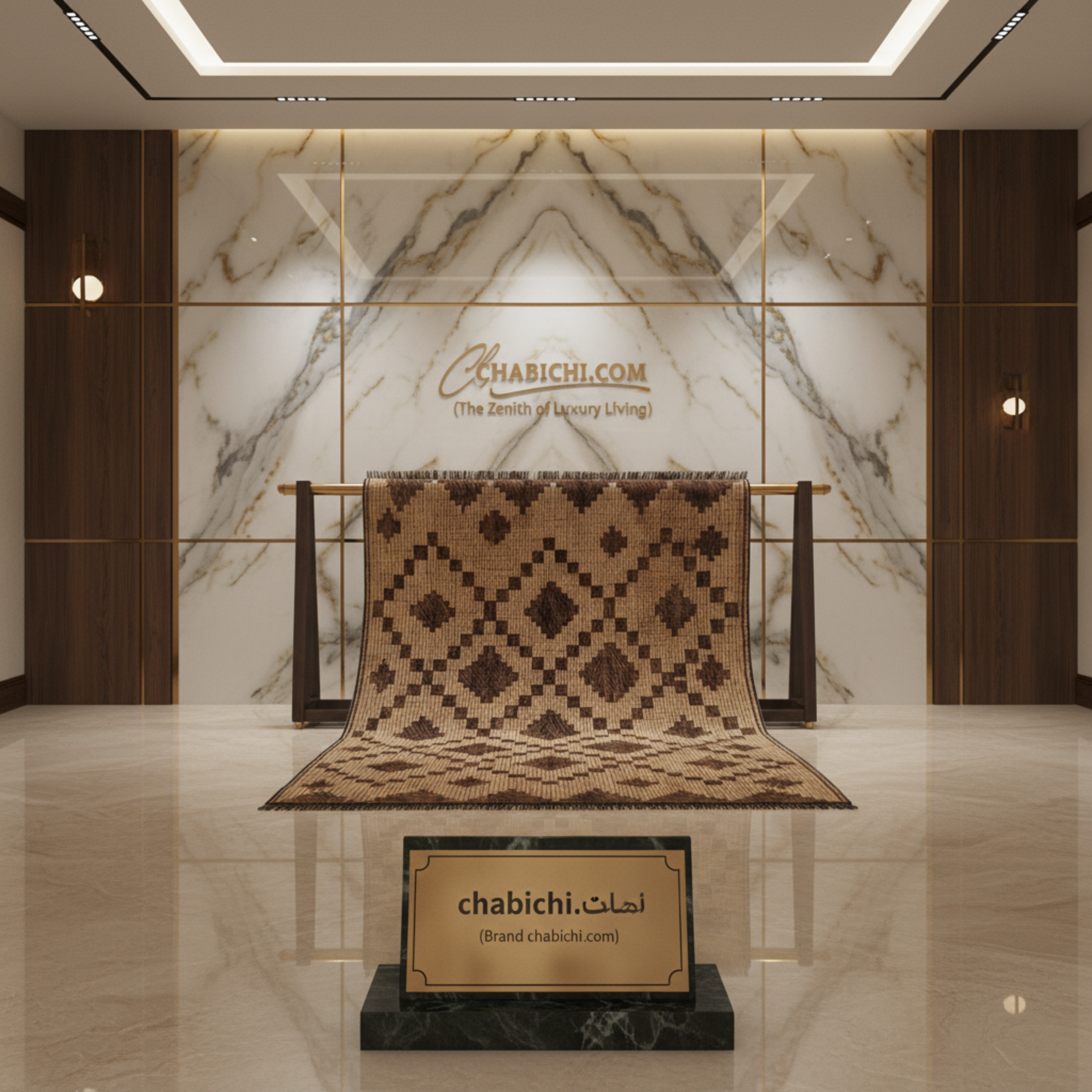 Luxury Mauritanian Reed and Leather Rug - Handmade Tribal Mat | Chabichi Collection