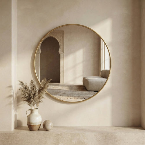 Atlas Halo — Handcrafted Moroccan Brass Mirror