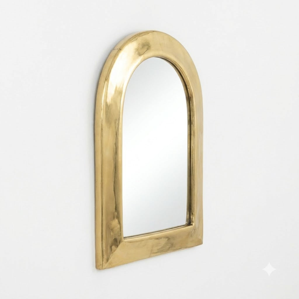 Mini Moroccan Brass Mirror — Arch — 10 cm