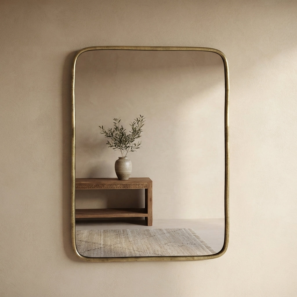 Gold-Framed Rectangular Mirror | Chabichi