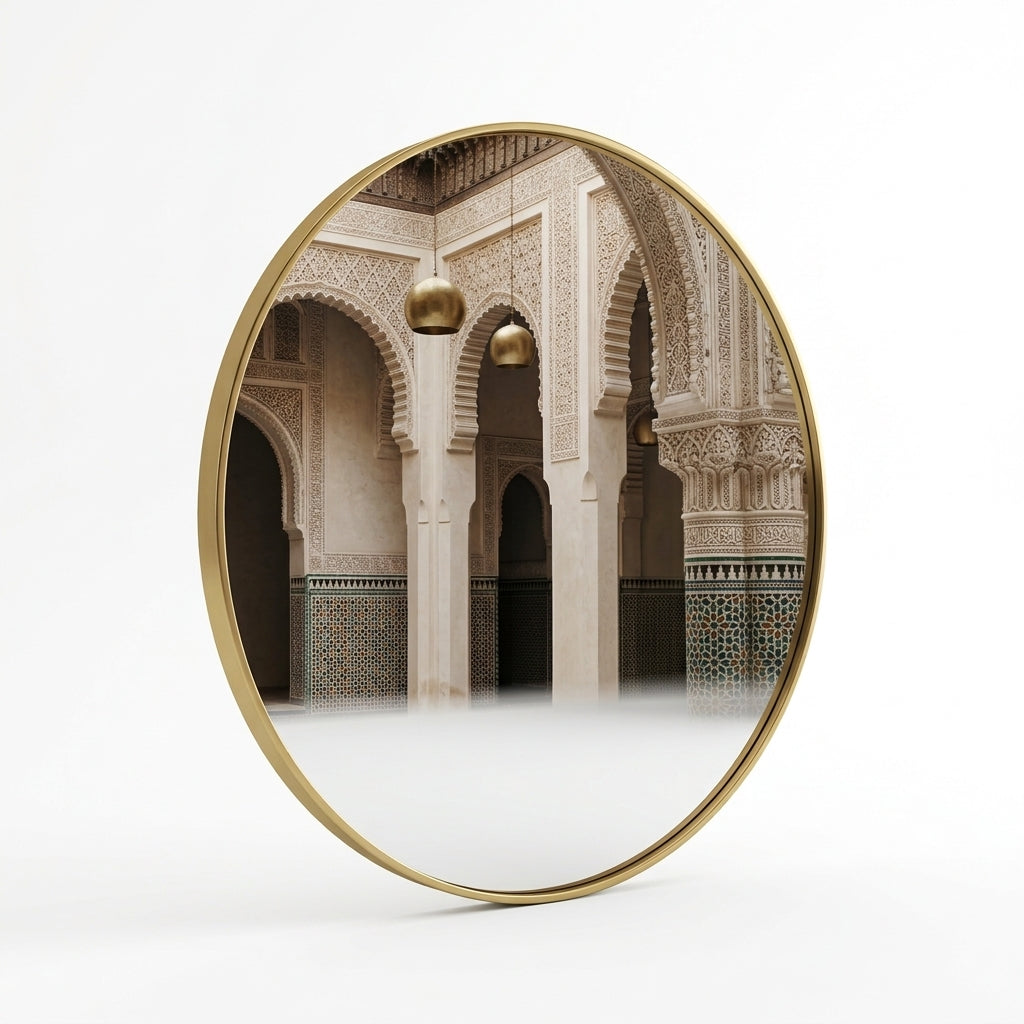 Atlas Halo — Handcrafted Moroccan Brass Mirror