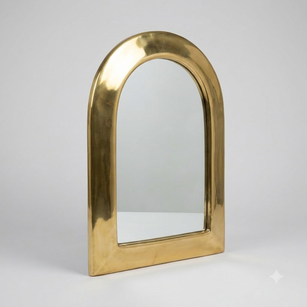Mini Moroccan Brass Mirror — Arch — 10 cm